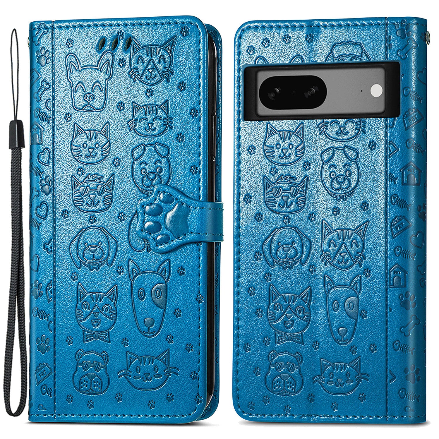 For Google Pixel 7a 5G PU Leather Wallet Cover Imprinted Cat Dog Pattern Drop Protection Phone Stand Case For Google Pixel 7a 5G PU Leather Wallet Cover Imprinted Cat Dog Pattern Drop Protection Phone Stand Case